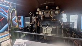 On the steam locomotive footplate at York Railway Museum